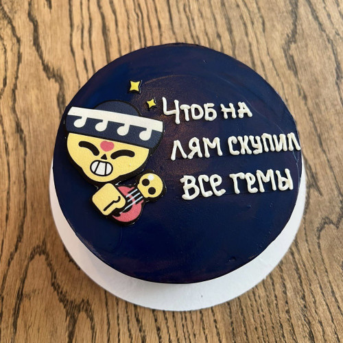 Бенто торт #2138 с надписью и рисунком 700 г, черный