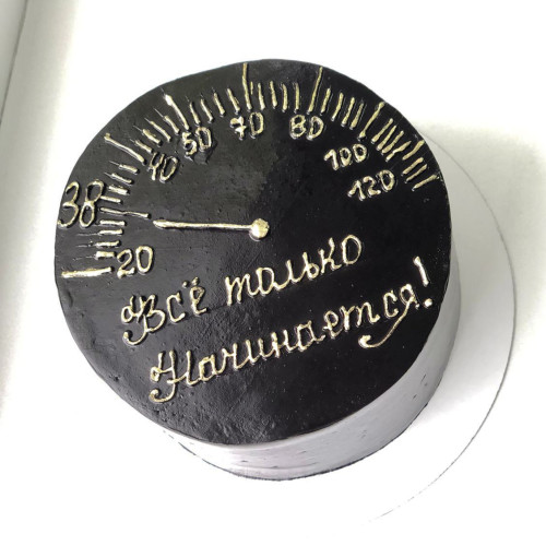 Бенто торт #2323 с надписью и рисунком шкала 700 г, черный