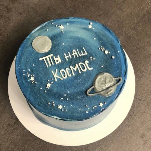 Бенто торт #2724 с рисунком сатурн 700 г, космос