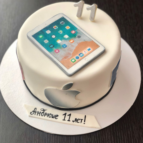 Торт для мальчиков #847 apple айпад, мастика белый